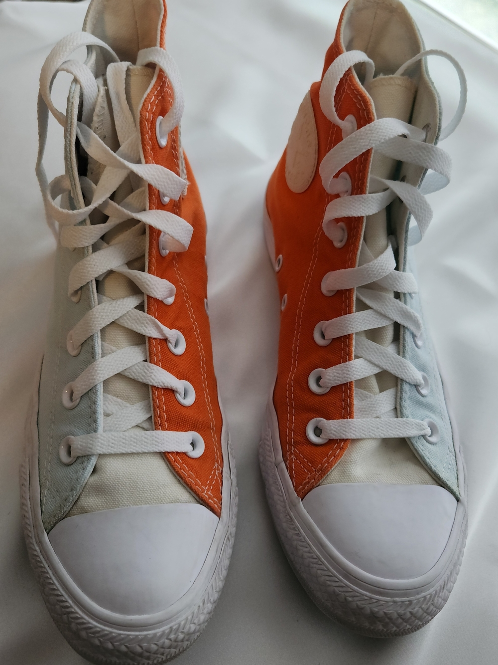 Converse Colorblock Sneakers Blue Orange Women’s Casual Shoes Size 7.5 - Picture 2 of 6